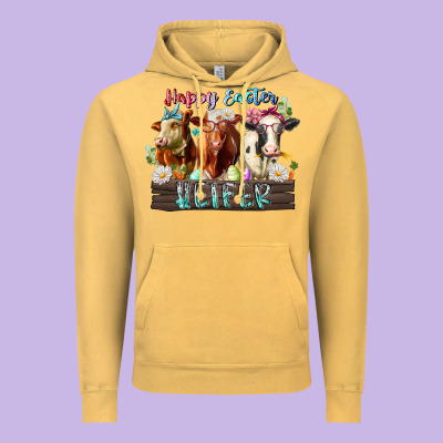 Happy Easter Heifer Vintage Hoodie Designed By Racoondesign
