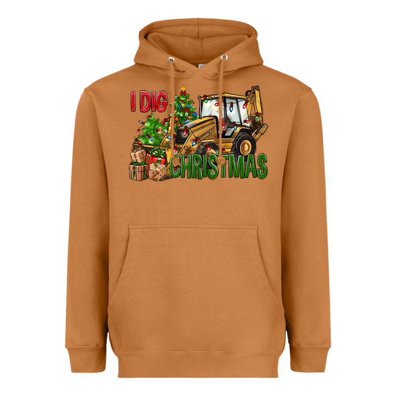 I Dig Christmas Backhoe Loader Heavyweight Hoodie by BundleAndBundleShop | Teevron