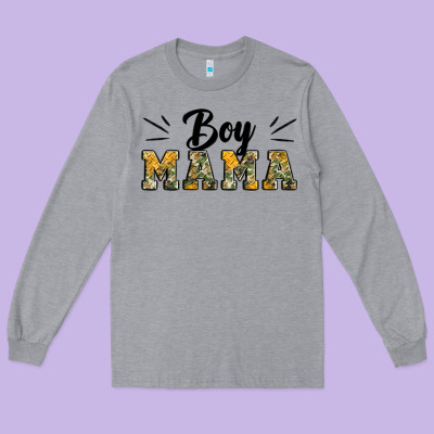 Boy Mama Camouflage Pattern Mother's Day Long Sleeve Tee Designed By Artiststas