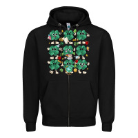 Black teacher st patrick day clovers Zipper Hoodie - MaliasSmallBusiness