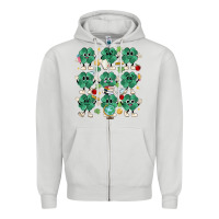 Dove Grey teacher st patrick day clovers Zipper Hoodie - MaliasSmallBusiness