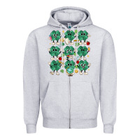 Heather Grey teacher st patrick day clovers Zipper Hoodie - MaliasSmallBusiness