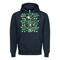 Navy teacher st patrick day clovers Zipper Hoodie - MaliasSmallBusiness