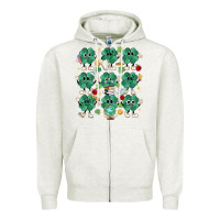 Oatmeal Heather teacher st patrick day clovers Zipper Hoodie - MaliasSmallBusiness