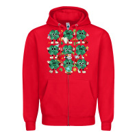 Red teacher st patrick day clovers Zipper Hoodie - MaliasSmallBusiness