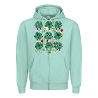 Seafoam teacher st patrick day clovers Zipper Hoodie - MaliasSmallBusiness