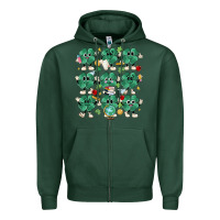 Sports Green teacher st patrick day clovers Zipper Hoodie - MaliasSmallBusiness