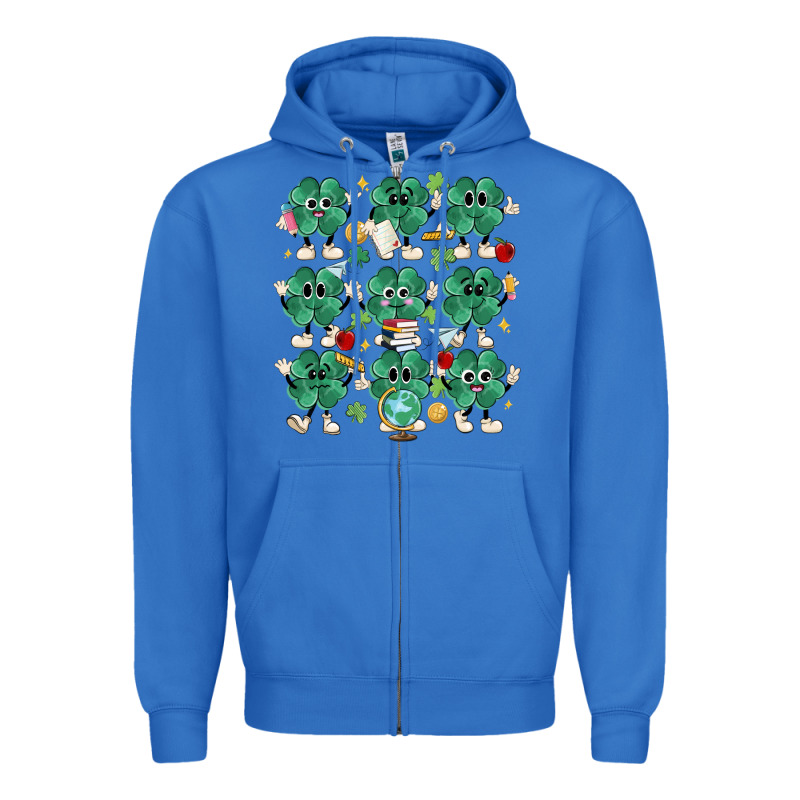 Teacher St Patrick Day Clovers Zipper Hoodie by MaliasSmallBusiness | Teevron
