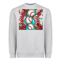 Heather Grey baseball leopard cowhide turquoise Heavyweight Sweatshirt - JahusDesignShop