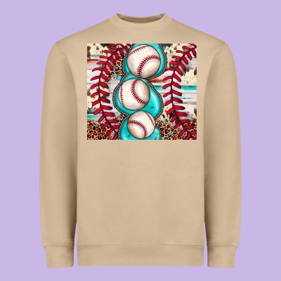 Baseball Leopard Cowhide Turquoise Heavyweight Sweatshirt Designed By Jahusdesignshop