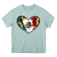 Arona Sunflower Mexican Flag Heart Heavy Core Tee - RanaPortraitStore