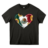 Asphalt Sunflower Mexican Flag Heart Heavy Core Tee - RanaPortraitStore