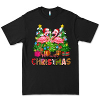 Black merry christmas flamingo Premium Tee - Zillion Design Studio