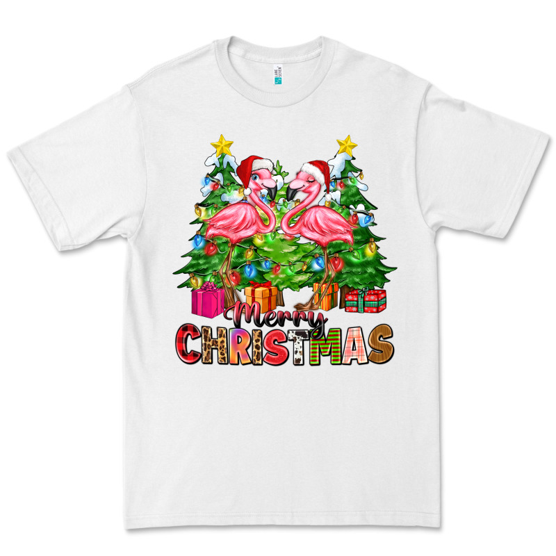 Merry Christmas Flamingo Premium Tee by Zillion Design Studio | Teevron