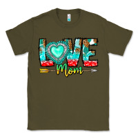 Army Green Love Mom Classic Tee - CowhideDigitalArt