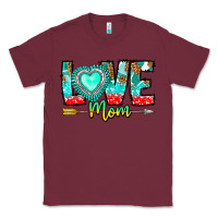 Burgundy Love Mom Classic Tee - CowhideDigitalArt