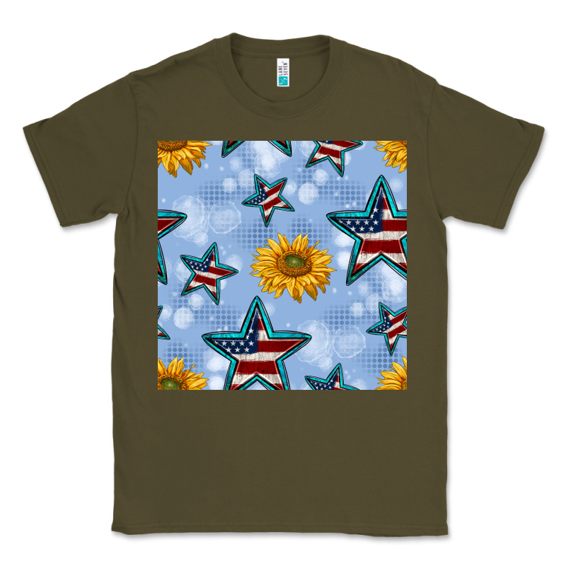 Patriotic Stars And Sunflower Classic Tee by BundleAndBundleShop | Teevron
