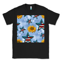 Black patriotic stars and sunflower Classic Tee - BundleAndBundleShop