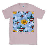 Lilac patriotic stars and sunflower Classic Tee - BundleAndBundleShop