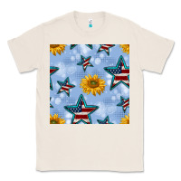 Natural patriotic stars and sunflower Classic Tee - BundleAndBundleShop