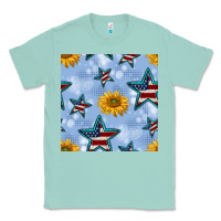 Seafoam patriotic stars and sunflower Classic Tee - BundleAndBundleShop