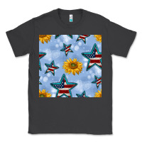 Smoke patriotic stars and sunflower Classic Tee - BundleAndBundleShop