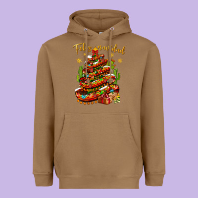 Christmas Feliz Navidad Heavyweight Hoodie Designed By Bundleandbundleshop