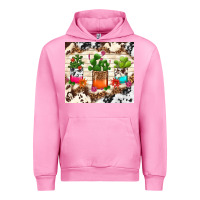 Fuchsia Pink cowhide succulent Urban Hoodie - TumblerDesignByShophia