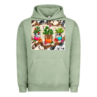 Pigment Oil Green cowhide succulent Urban Hoodie - TumblerDesignByShophia