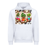 White cowhide succulent Urban Hoodie - TumblerDesignByShophia