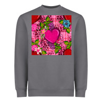 Storm valentines day flower heart with leopard seamless pattern Heavyweight Sweatshirt - BundleAndBundleShop
