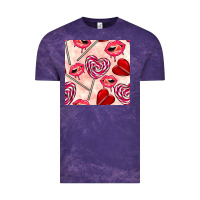 Cloud Purple valentines day lollipops and lips seamless pattern Vintage Tee - BundleAndBundleShop