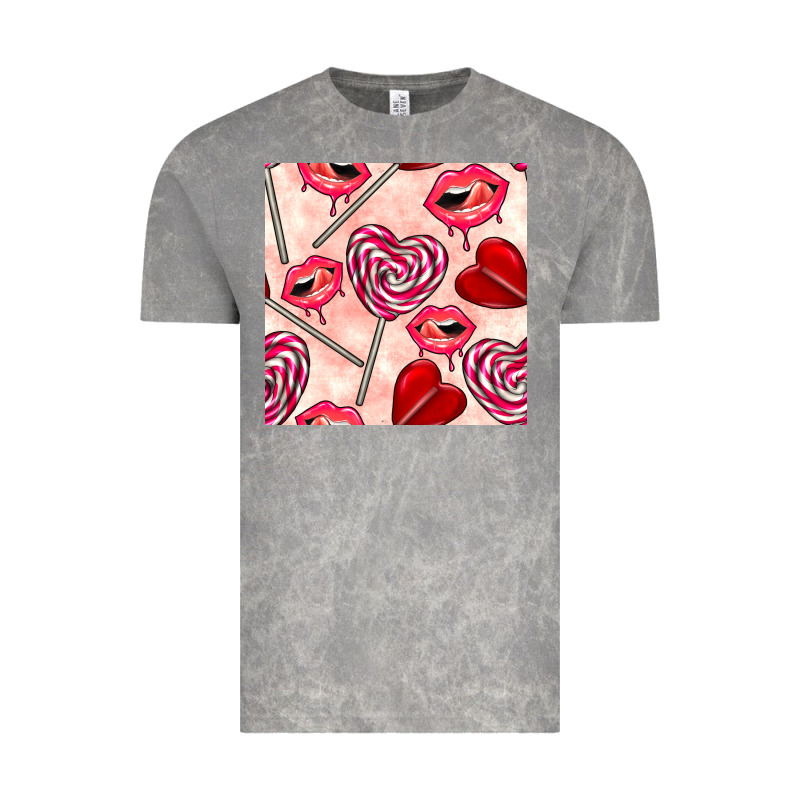Valentines Day Lollipops And Lips Seamless Pattern Vintage Tee by BundleAndBundleShop | Teevron