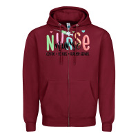 Burgundy coffee scrubs rubber gloves nurse Zipper Hoodie - MaliasSmallBusiness