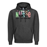 Charcoal Heather coffee scrubs rubber gloves nurse Zipper Hoodie - MaliasSmallBusiness
