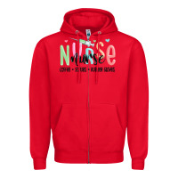 Red coffee scrubs rubber gloves nurse Zipper Hoodie - MaliasSmallBusiness