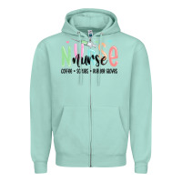 Seafoam coffee scrubs rubber gloves nurse Zipper Hoodie - MaliasSmallBusiness
