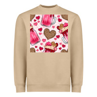 Mushroom valentines day milkshake seamless pattern Heavyweight Sweatshirt - BundleAndBundleShop