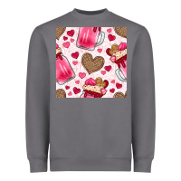 Storm valentines day milkshake seamless pattern Heavyweight Sweatshirt - BundleAndBundleShop