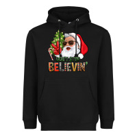 Black Don't Stop Believing Santa Heavyweight Hoodie - BundleAndBundleShop