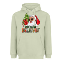 Matcha Don't Stop Believing Santa Heavyweight Hoodie - BundleAndBundleShop