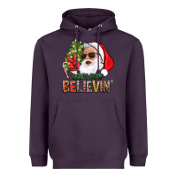 Plum Don't Stop Believing Santa Heavyweight Hoodie - BundleAndBundleShop