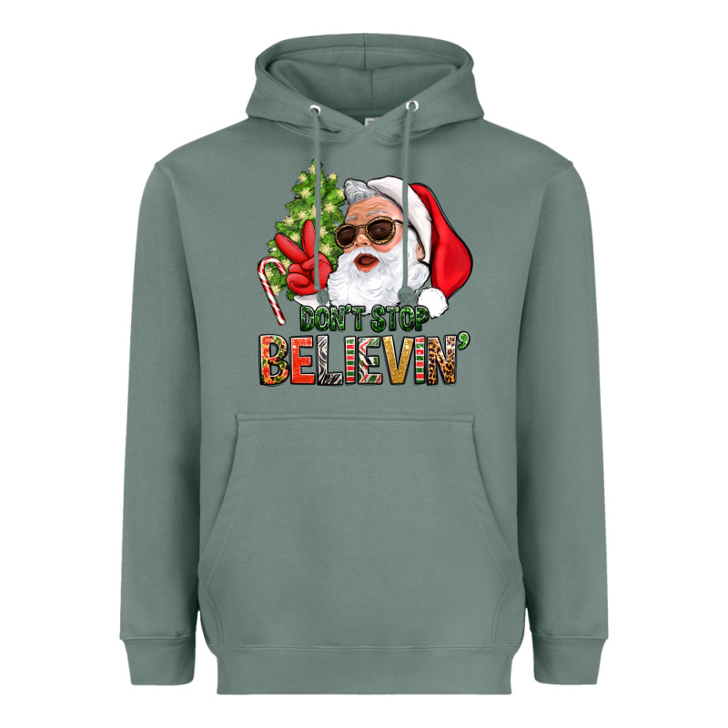Don't Stop Believing Santa Heavyweight Hoodie by BundleAndBundleShop | Teevron