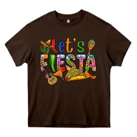 Chocolate Brown Let's fiesta Heavy Core Tee - RanaPortraitStore
