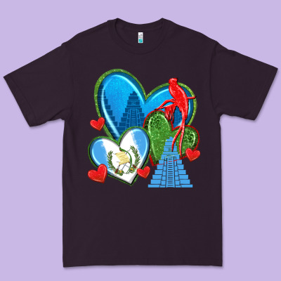 Guatemala Hearts Premium Tee Designed By Texasbilliewilder