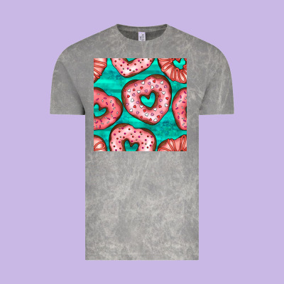Valentines Day Heart Donuts Seamless Pattern Vintage Tee Designed By Bundleandbundleshop