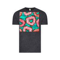 Vintage Black valentines day heart donuts seamless pattern Vintage Tee - BundleAndBundleShop