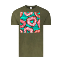 Vintage Olive valentines day heart donuts seamless pattern Vintage Tee - BundleAndBundleShop