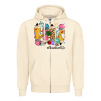 Sandshell teacher life pencils Zipper Hoodie - MaliasSmallBusiness