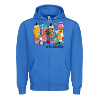 True Royal teacher life pencils Zipper Hoodie - MaliasSmallBusiness